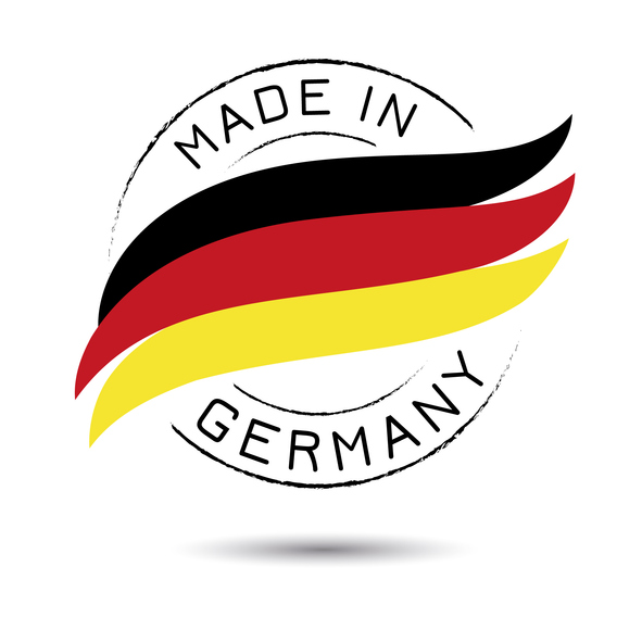 Made in germany quality label on the white background.